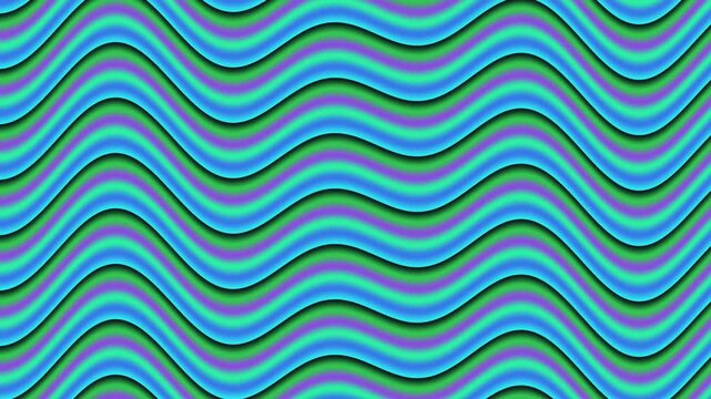 Abstract Wavy Background With Blue and Purple Gradient Lines Moving in Continuous Motion