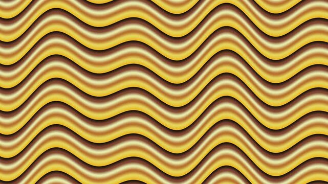 Abstract Yellow and Brown Wavy Lines Moving Smoothly in a Seamless Motion Background Loop