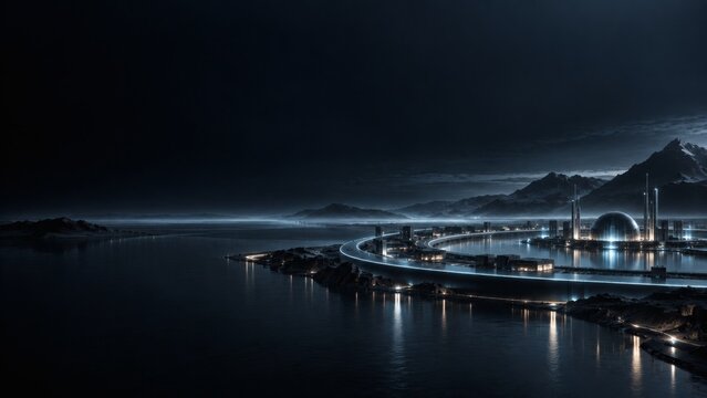 Futuristic sovereign AI enclave with protected intelligence dome and circular infrastructure, symbolizing AI sovereignty, digital autonomy, governed compute and trusted enterprise systems.
