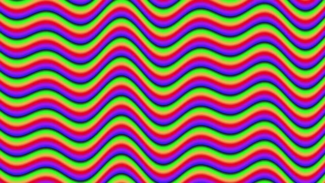 Abstract Neon Multi Colored Wavy Lines Background Animation Seamless Loop