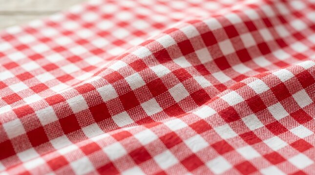 Red and white checkered picnic cloth pattern wallpaper background.