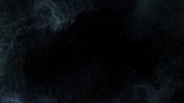 Atmospheric Particles on Black in Super Slow Motion, Cinematic Background at 1000 fps