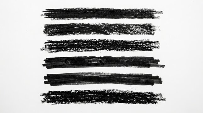 Black color crayon underline set featuring horizontal hand drawn chalk or marker strokes.