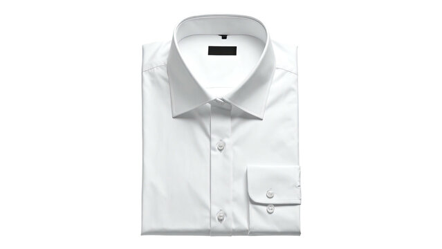 Folded white formal dress shirt with buttons and collar button up long sleeve formal wear collared business
