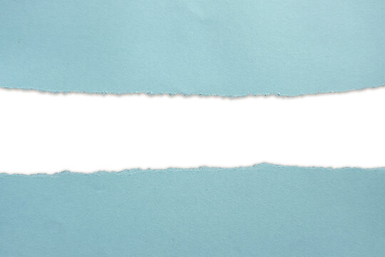 Soft pastel light blue torn paper with ripped edges for elegant design copy space on a transparent background