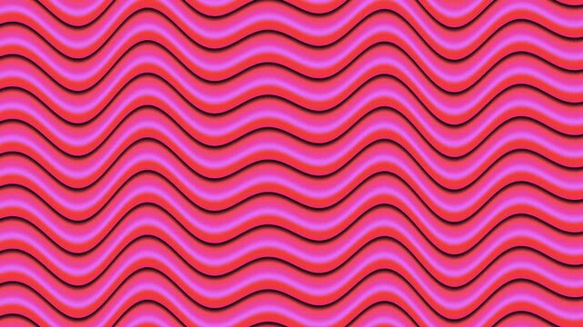 Abstract Pink and Red Wavy Lines Background Animation Moving Seamlessly