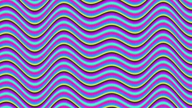 Abstract Neon Wave Motion Background With Vibrant Multicolor Liquid Stripes Moving Continuously