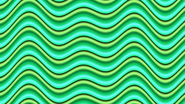 Abstract Glowing Green Waves Motion Background With Smooth Soft Curvature and Neon Shading