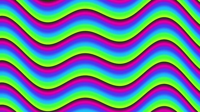 Abstract Neon Wave Background With Glowing Multicolor Flowing Lines and Smooth Motion