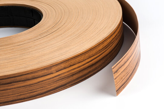 Wood Grain Edge Banding Roll for Furniture Manufacturing Isolated on White
