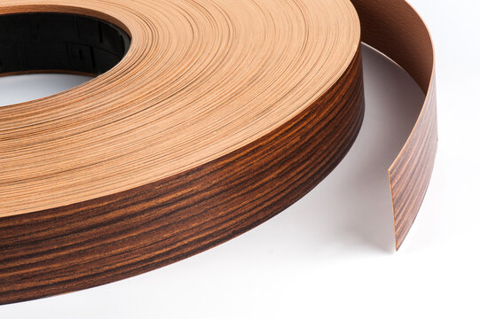 Wood Grain Edge Banding Roll for Furniture Manufacturing Isolated on White