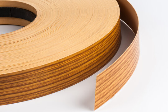 Wood Grain Edge Banding Roll for Furniture Manufacturing Isolated on White