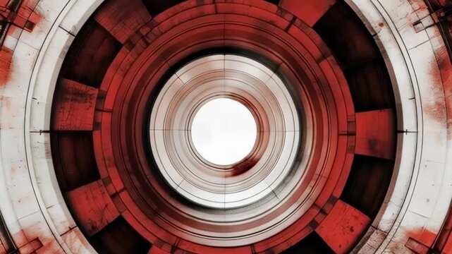 Sci-fi Industrial Corridor Tunnel with Red Metallic Texture