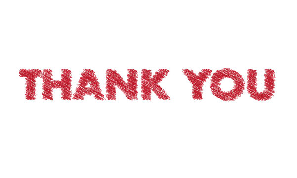 Thank You Red Hand Drawn Textured Typography