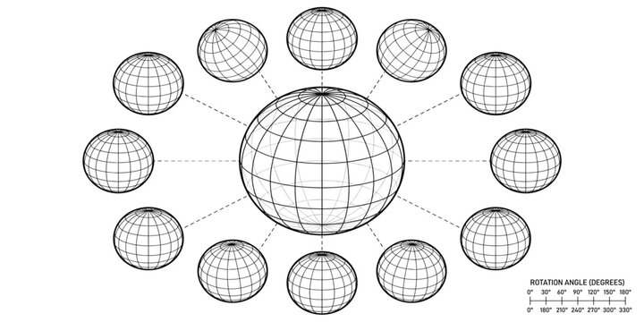 3b spheres globe meshes ball in various position striped 3b orbs earth globe grid linea