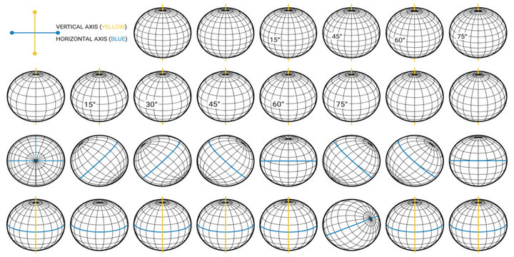 3b spheres globe meshes ball in various position striped 3b orbs earth globe grid linea