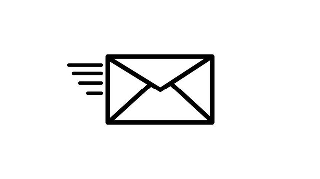 Animated envelope mail icon representing email messaging communication newsletter notification and digital correspondence concept.4k