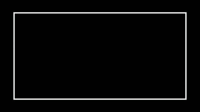 Minimalist animated dashed rectangle frame overlay for creative editing and motion border outline 4k video