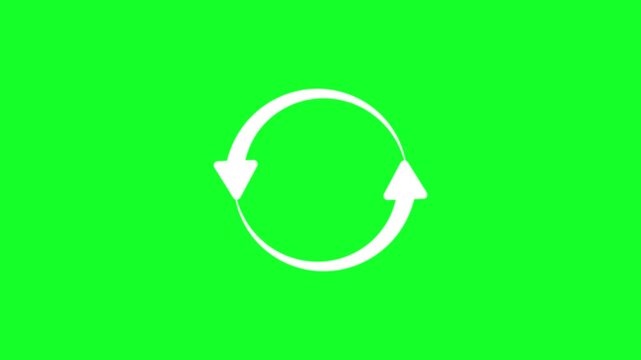 White circle arrow refresh icon,on a background, with 4k video
