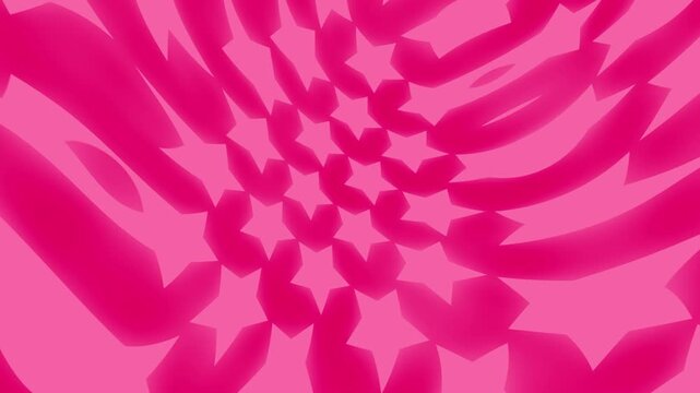 Horizontal 4K video. Abstract loop animation with pink wavy fill stars pattern on magenta background. Social media template for holiday, party, sale, army. Fashion, diverse beauty, lgbt. Copy space