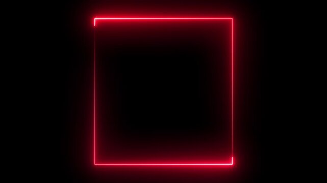 Blue neon square frame with smooth light sweep and subtle liquid distortion on transparent background seamless loop overlay Suitable for concert visuals festive events and modern