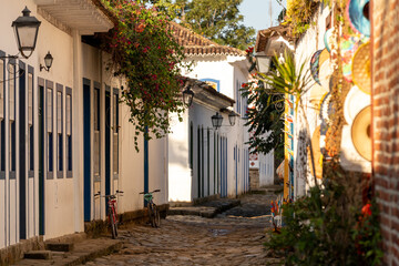 Exploring the historic streets of Paraty in Rio de Janeiro, Brazil during the afternoon © nikopacheco