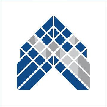 Abstract Geometric Structure With Blue And Grey Tones Indicating Growth And Modern Design