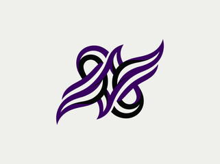 Obraz premium Elegant Abstract Swirls And Flowing Lines Emblem Design