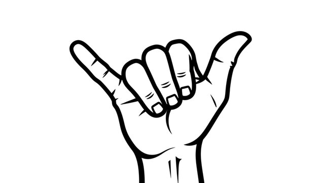 Shaka Hand Sign Illustration