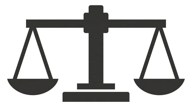 Isolated judicial balance scale icon with legal code F (473) on a black banner