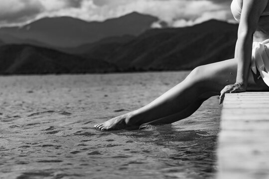 mujer en la playa