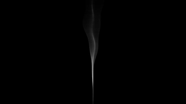 White Smoke Wisps Rising on Black Background Abstract Atmospheric Background