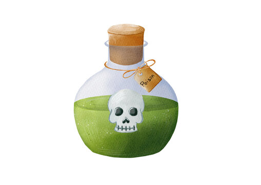 Witch poison made in Procreate in Watercolor technique. PNG file. 300 DPI. Raster. RGB