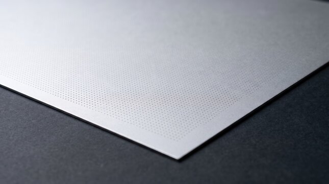 Silver aluminum acoustic foil sheet with a textured surface on a dark background with copy space