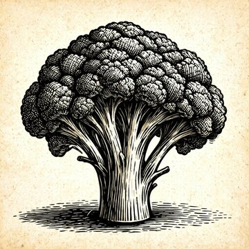 Vintage Broccoli Illustration
