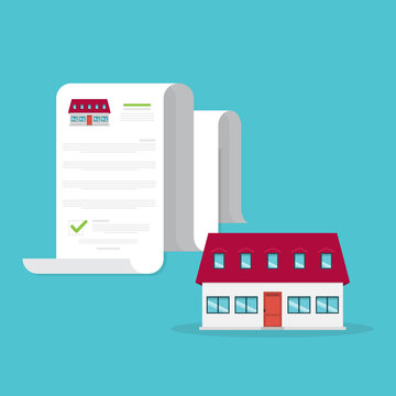 Real Estate Property Document with House and Approval