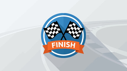 Fototapeta premium Victory Achieved The Finish Line Crossed With Racing Flags Celebration Moment