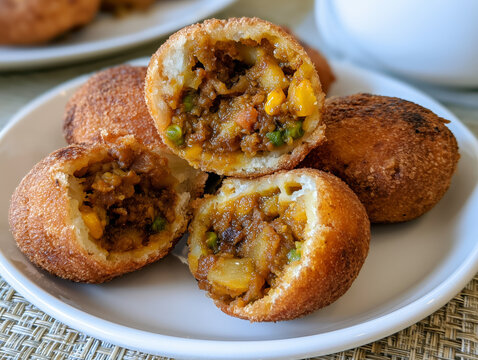 Papas rellenas traditional cuban stuffed potato balls