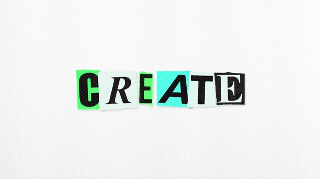 Create cut-paper typography loop on white textured paper