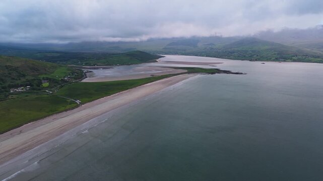 Scenic Fermoyle Beach and Mountain Coastline, Dingle Peninsula, Ireland