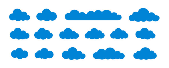 Fototapeta premium Cloud sky vector cartoon flat shape icon. Cloud simple shape bubble summer abstract design isolated icon