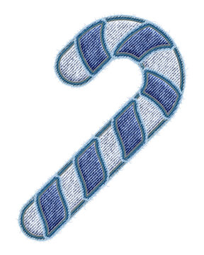Christmas Sweet Candy Cane. Jeans Denim texture. PNG illustration isolated on transparent background.
