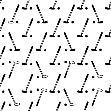 Golf Club And Ball Seamless Pattern Graphic Design