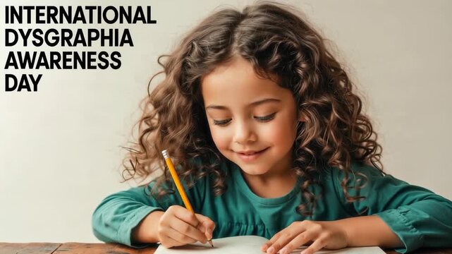 Banner poster postcard card international dysgraphia awareness day, reading problems AI Generative