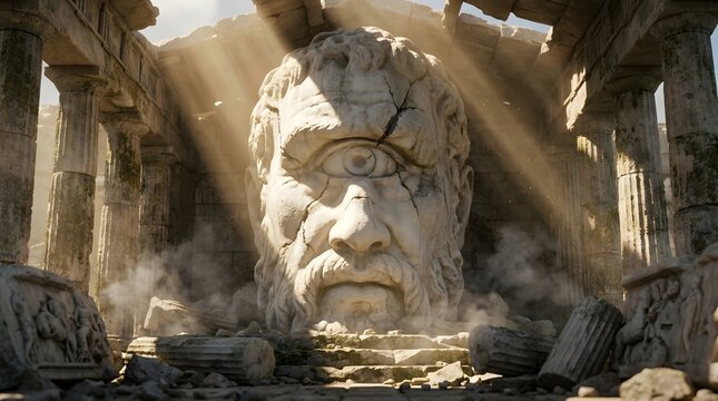 Massive Marble Statue of Cyclops Polyphemus