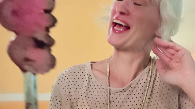 Woman smiling, anticipating a juicy slice of picanha roast beef being served from a traditional skewer at Brazilian churrascaria, showcasing the joy of authentic meat dining. sophisticated lifestyle.