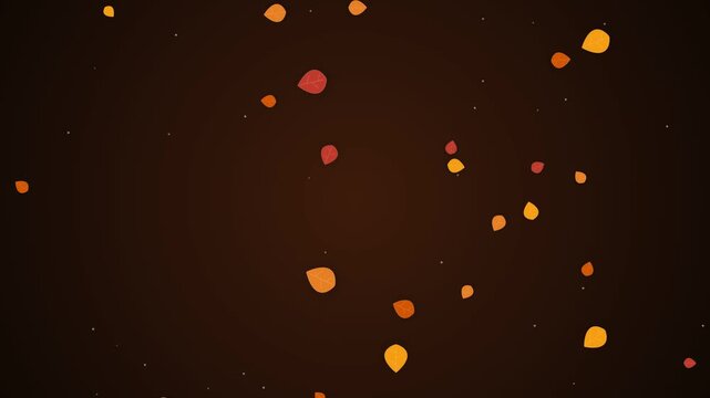 Falling leaves video background with brown gradient and dots