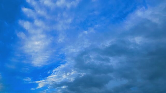 Vibrant Blue Sky Timelapse Cloudscape Background Abstract