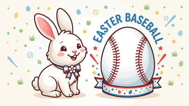 Whimsical Easter Baseball Bunny Celebration Design