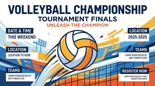 Volleyball Championship Tournament Finals Unleash The Champion Sports Event Promotion